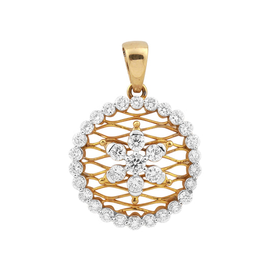 Radiant Floral Medallion Diamond Pendant