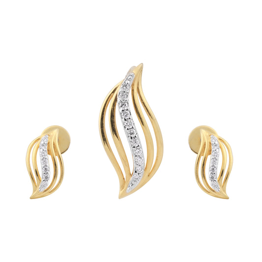 Flowing Flame Diamond Pendant Set