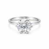 2.85 ct DEW Certified White Moissanite Solitaire Ring in – Gift for Wife 18K Gold Plated