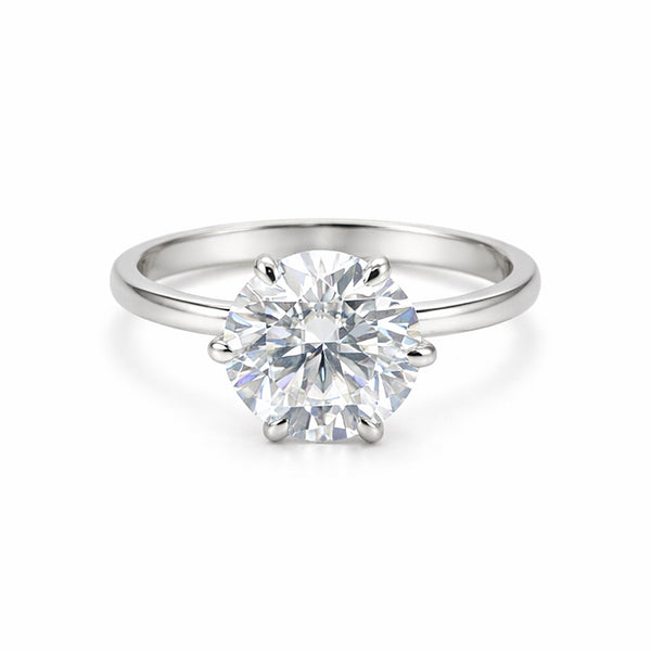 2.85 ct DEW Certified White Moissanite Solitaire Ring in – Gift for Wife 18K Gold Plate 18K Gold Plated