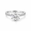 3.20 ct DEW Certified Round Cut White Moissanite Solitaire Ring 18K Gold Plated