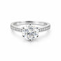 3.20 ct DEW Certified Round Cut White Moissanite Solitaire Ring 18K Gold Plated
