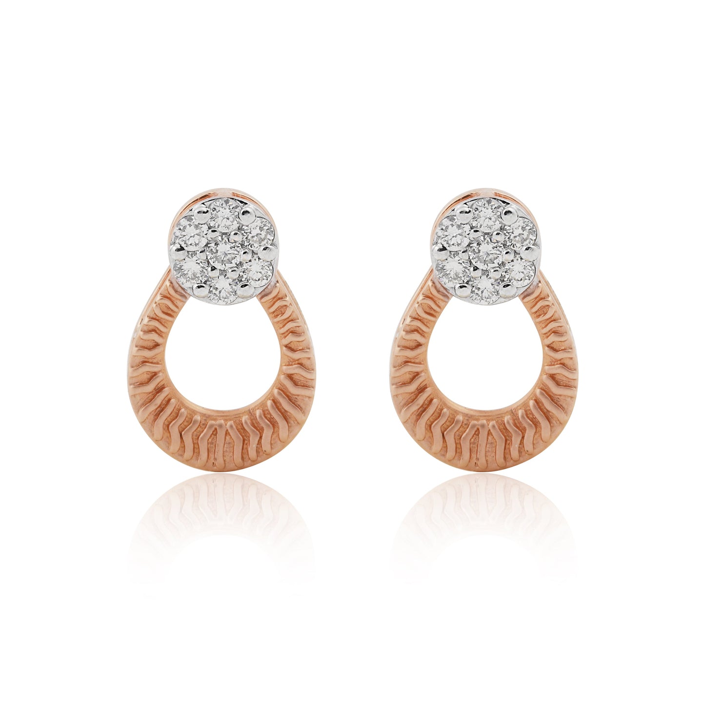 18KT Gold IGI Certified 0.32 Ct. Natural Diamond Stud Earrings gift for wife