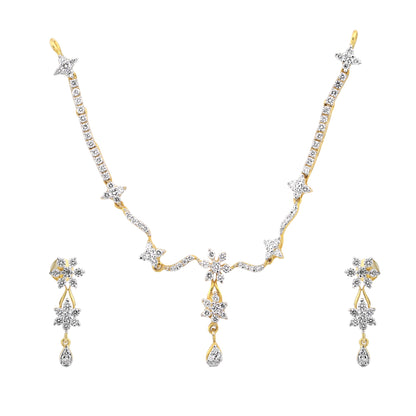 Elegant Diamond Necklace and Earring Set