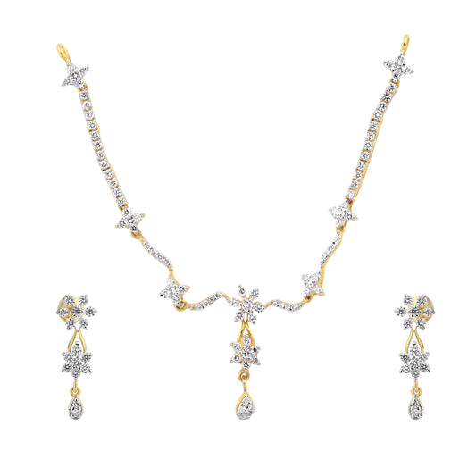Elegant Diamond Necklace and Earring Set