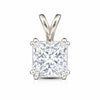 5.65 ct DEW Princess Cut Moissanite Pendant Gold Vermeil Holiday Jewellery Gift