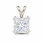 5.65 ct DEW Princess Cut Moissanite Pendant Gold Vermeil Holiday Jewellery Gift