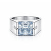 15.80 ct DEW Princess Cut Blue Moissanite Ring for Men in – Statement 18K Gold Plated V 18K Gold Plated