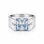 15.80 ct DEW Princess Cut Blue Moissanite Ring for Men in – Statement 18K Gold Plated V 18K Gold Plated
