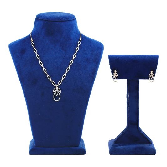 Elegant Diamond Necklace and Earring Set