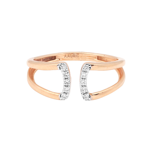 AAURIC Rose Gold and Diamond Ring