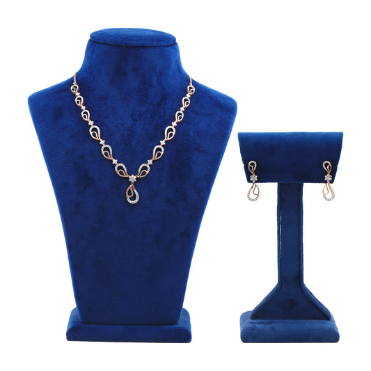 Luxury Diamond Necklace and Earrings Set