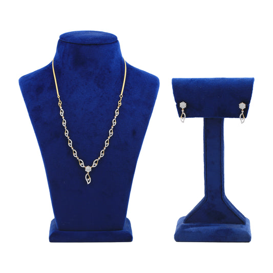 Elegant Diamond Necklace and Earring Set