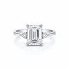 RARE 4.50 ct DEW Radiant Cut Off White Moissanite Ring in Certified 18K Gold Plated Ver 18K Gold Plated