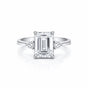 RARE 4.50 ct DEW Radiant Cut Off White Moissanite Ring in Certified 18K Gold Plated Ver 18K Gold Plated
