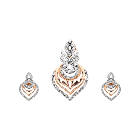 Elysia Layered Teardrop Diamond Pendant Set