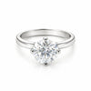 9.40 ct DEW Certified Round Cut White Moissanite Solitaire Ring Gold Vermeil