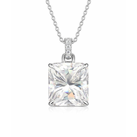12.50 ct DEW Moissanite Pendant in Gold Vermeil – Back to School Gift