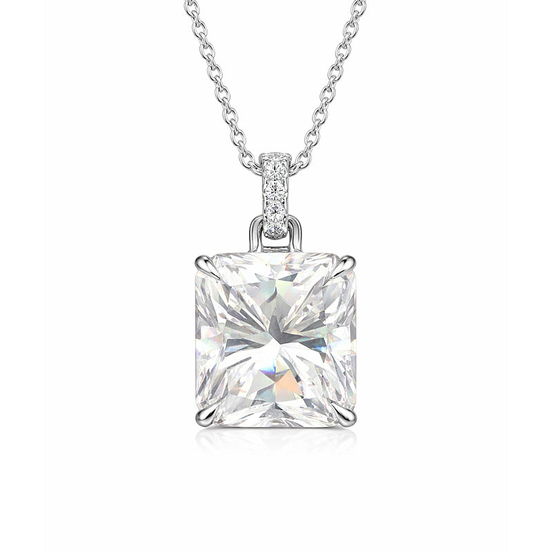 12.50 ct DEW Moissanite Pendant in Gold Vermeil – Back to School Gift