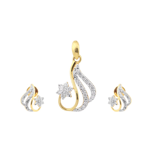 IGI Certified Diamond Pendant Set 0.66 Ct 18K Gold G-H VS Gift for Women