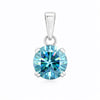 4.35 ct DEW Round Blue Moissanite Certified Pendant in Gold Vermeil Holiday Special