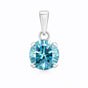 4.35 ct DEW Round Blue Moissanite Certified Pendant in Gold Vermeil Holiday Special