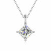 3.50 ct DEW Princess Cut White Moissanite Pendant in – Birthday Gift 18K Gold Plated Ve 18K Gold Plated