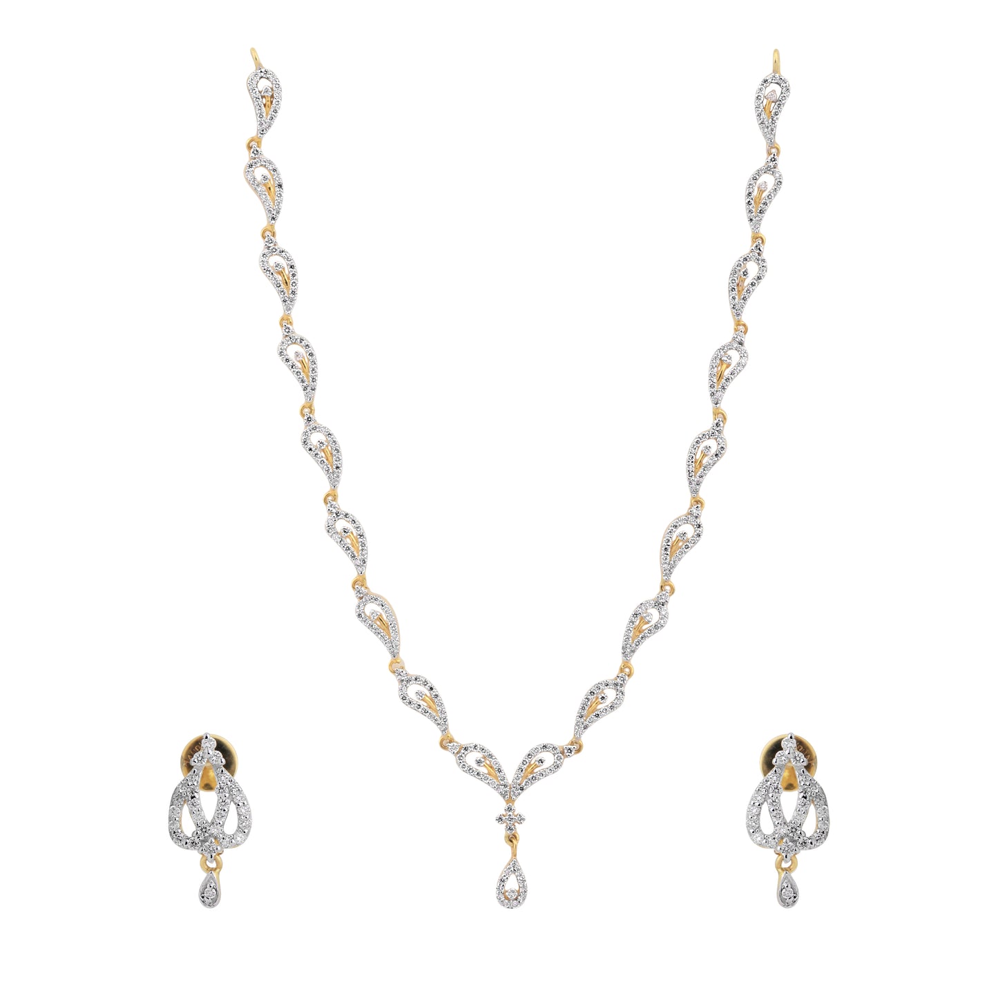 Graceful Diamond Necklace and Earring Set