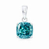 5.50 ct DEW Blue Moissanite Pendant in Gold Vermeil Certified Gift