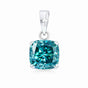 5.50 ct DEW Blue Moissanite Pendant in Gold Vermeil Certified Gift