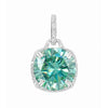 Certified 20 ct DEW Round Blue Moissanite Pendant in Gold Vermeil – Holiday Gift