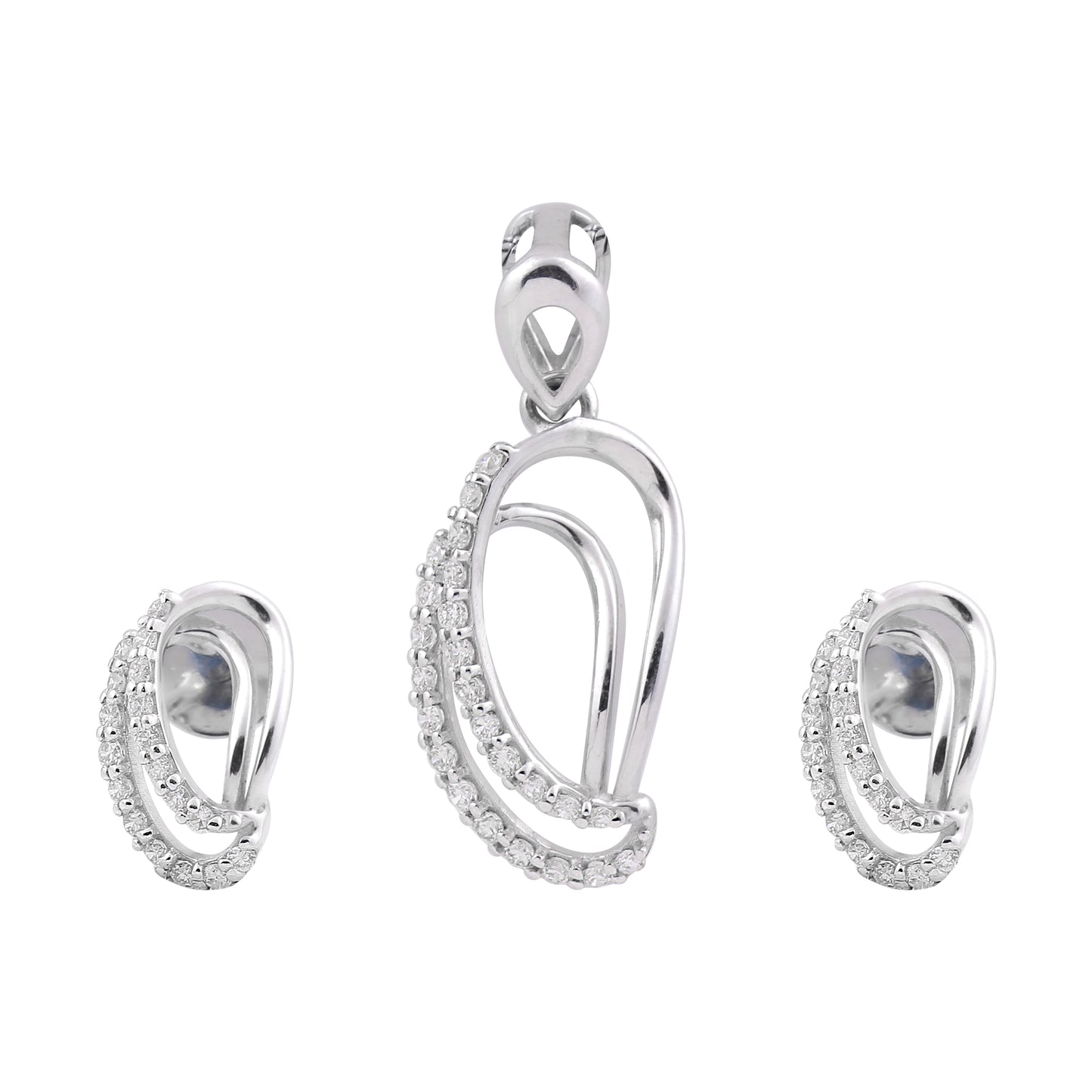 Graceful Teardrop Design Diamond Pendant