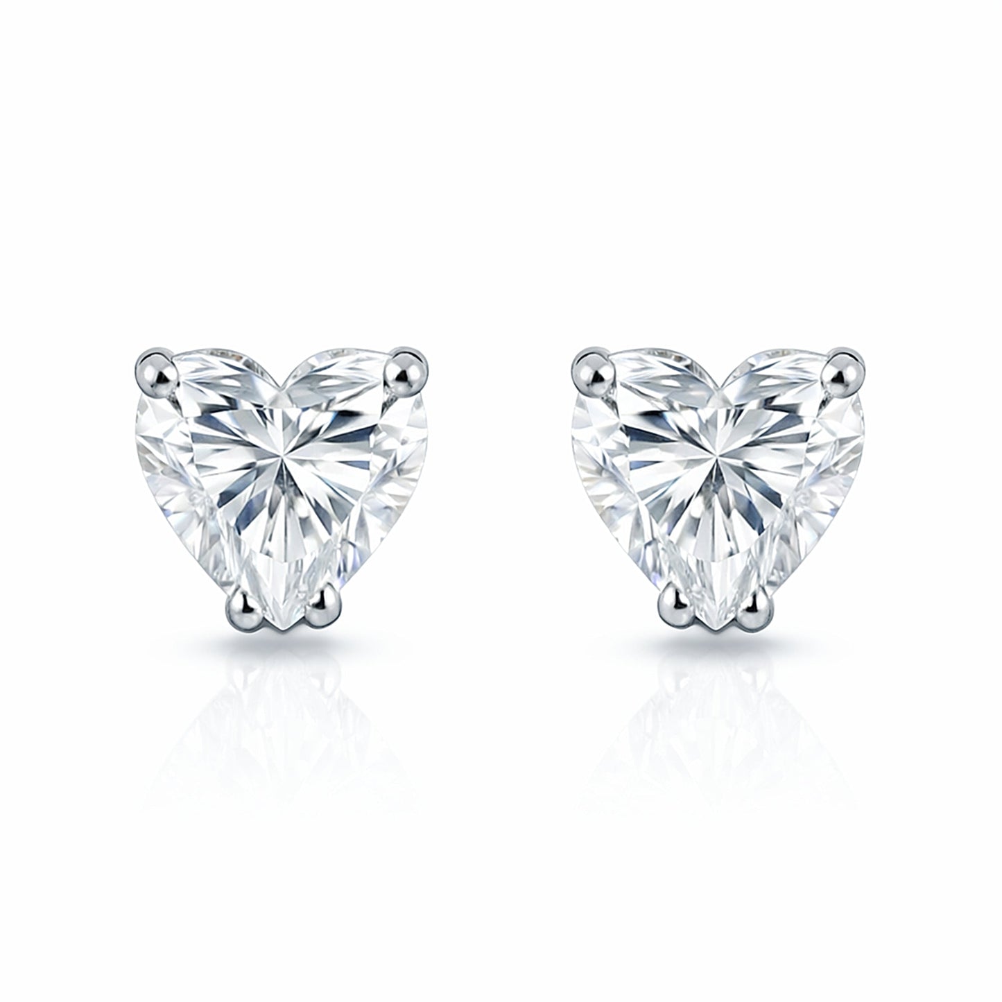 4 ct DEW Certified Treated White Moissanite Solitaire Studs Great Shine 18K Gold Plated