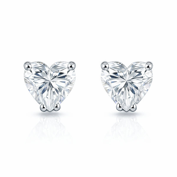 4 ct DEW Certified Treated White Moissanite Solitaire Studs Great Shine 18K Gold Plated