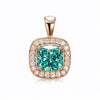 5.10 ct DEW Certified Cushion Blue Moissanite Pendant in Gold Vermeil Birthday Gift