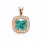 5.10 ct DEW Certified Cushion Blue Moissanite Pendant in Gold Vermeil Birthday Gift