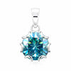16.30 ct DEW Round Blue Moissanite Pendant in Gold Vermeil