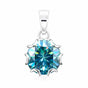16.30 ct DEW Round Blue Moissanite Pendant in Gold Vermeil