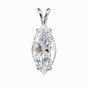 5 ct DEW Marquise Moissanite Pendant in Gold Vermeil Certified Gift for Birthday