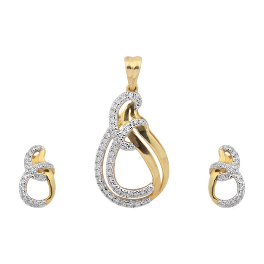 Radiant Embrace Diamond Pendant Set