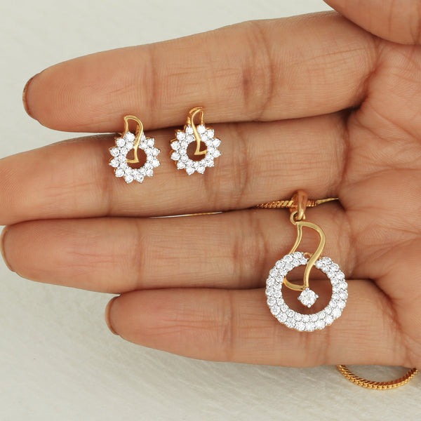 18k Gold Natural Diamond Pendant Set 1.50 ct Round Cut  IGI Certified Jewellery