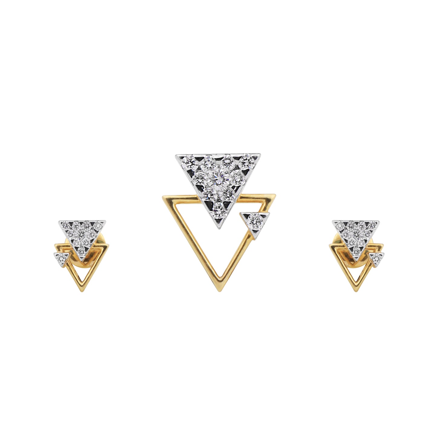 Geometric Diamond Pendant Set