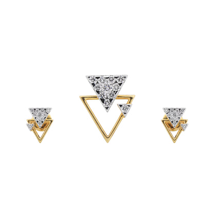 Geometric Diamond Pendant Set