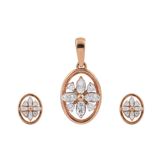 Blush Bloom Diamond Pendant Set
