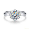 2.20 ct DEW White Moissanite Engagement Certified Ring – Anniversary Gift 18K Gold Plat 18K Gold Plated – white background main image