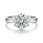 2.20 ct DEW White Moissanite Engagement Certified Ring – Anniversary Gift 18K Gold Plat 18K Gold Plated