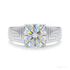 2.30 ct DEW Certified Cushion Cut White Solitaire Moissanite Ring 18K Gold Plated Verme 18K Gold Plated – white background main image