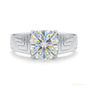 2.30 ct DEW Certified Cushion Cut White Solitaire Moissanite Ring 18K Gold Plated Verme 18K Gold Plated
