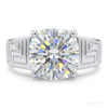 2.30 ct DEW Certified Round Cut White Moissanite Sterling Solitaire Ring 18K Gold Plat 18K Gold Plated – white background main image