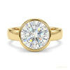 2.4 ct DEW Certified Oval Cut White Moissanite Solitaire Ring For Engagement 18K Gold P 18K Gold Plated – white background main image